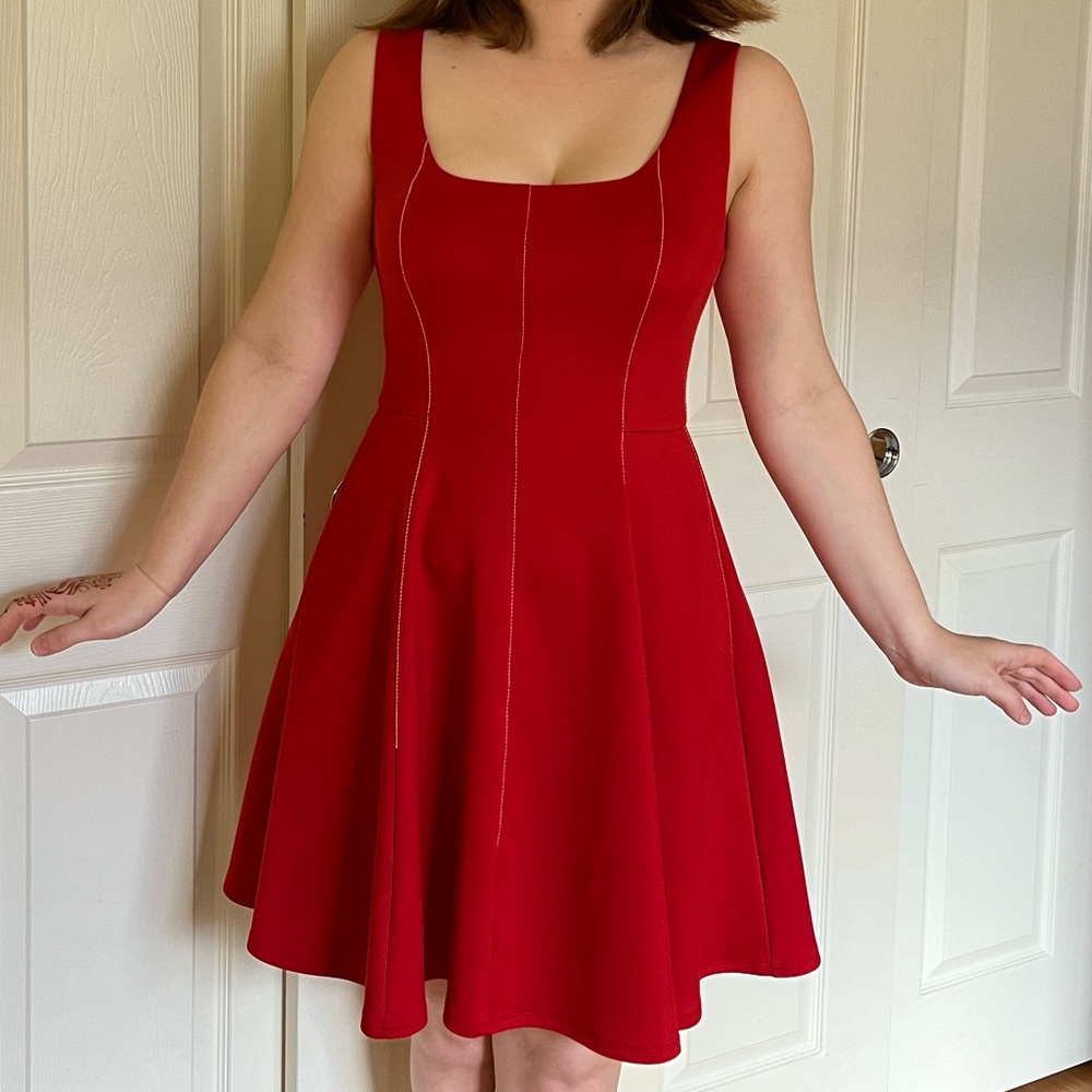 Ted Baker London Lohanna Red Fit & Flare Skater Dress